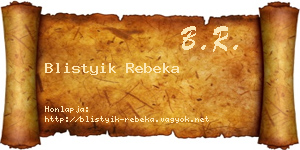 Blistyik Rebeka névjegykártya
